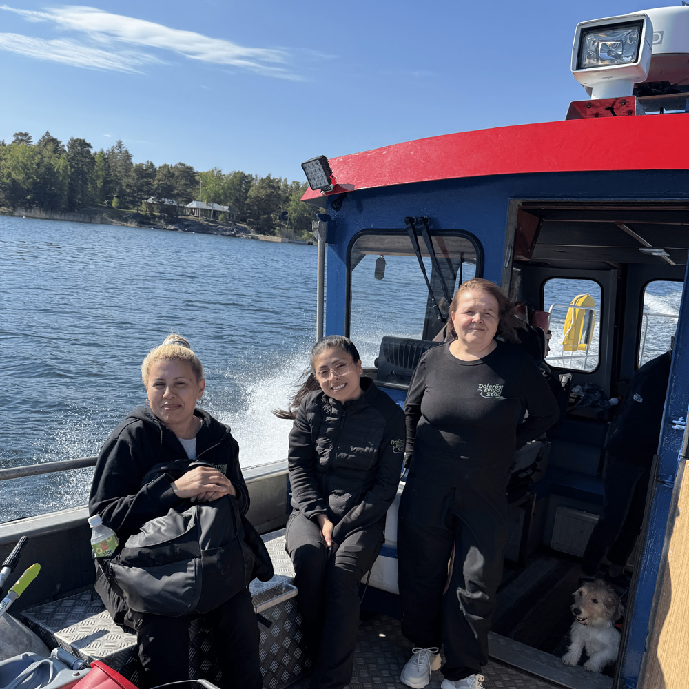 Anställda åker båt